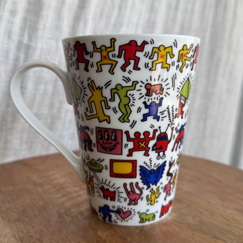 VTG Keith Haring Collectible Coffee Mug 2005 Estate Pop Art Dancing Figures Gift